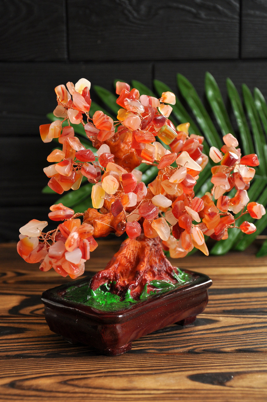 Дерево "Щастя" з камінням, сердолік, фото 1