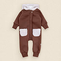 Комбинезон детский трехнитка с капюшоном Dexters teddy 80 см коричневый (131595168637) PS, код: 8335466