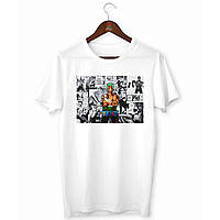 Футболка белая с аниме принтом Арбуз One Piece Ван-Пис Roronoa Zoro Ророноа Зоро комикс S GT, код: 8314794
