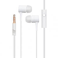 Дротові навушники з мікрофоном і вакуумними амбушурами Celebrat D2 3.5 mm 1.2 m White FG, код: 7827028