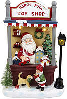 Композиция новогодняя North Pole Toy Shop с LED подсветкой полистоун Bona DP69432 GM, код: 6869770