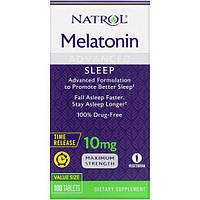 Мелатонин для сна Natrol Melatonin Advanced Sleep, Time Release, Maximum Strength 10 mg 100 T FS, код: 7518020