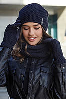 Жіночий комплект з рукавичками й бафом (4731-37) Braxton джинсовий 56-59 SX, код: 6160252