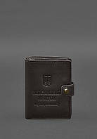 Кожаная обложка-портмоне для военного билета офицера запаса (узкий документ) Темно-коричневый AG, код: 8321896