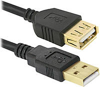 Кабель Defender USB02-06PRO USB2.0 AM-AF 1.8 м Черный (87429) (6103797) TP, код: 8368001