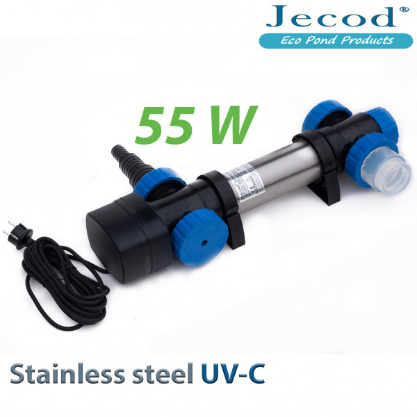 УФ стерилізатор для ставка Jecod STU-55 в корпусі з нержавіючої сталі, ультрафіолетовий стерилізатор дезинфектор
