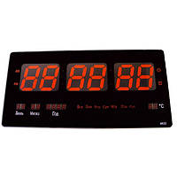 Часы настенные с красной LED подсветкой HLV CW 4622 Black VK, код: 8223784