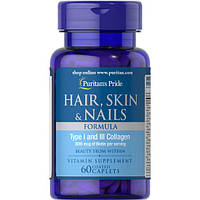 Комплекс для кожи, волос, ногтей Puritan's Pride Hair, Skin Nails Formula 60 Caplets OM, код: 7518844