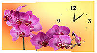 Настенные часы на холсте Декор Карпаты c23 Орхидеи (qzLD20962) GM, код: 1224806