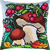 Набір для вишивання декоративної подушки Чарівниця Гриби на узліссі 40×40 см Z-10 AG, код: 7243350