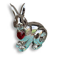 Статуэтка Crystocraft Кролик Хрустальное сердце со стразами Swarovski 6х6 см Silver (AL186564 AG, код: 7887634
