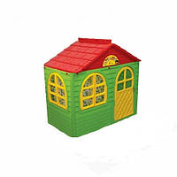 Детский игровой пластиковый домик со шторками Doloni 02550 13 129*69*120 см Зелено-красный PK, код: 8110255