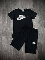 Детский летний костюм NIKE футболка и шорты - Купить летний костюм найк для детей и подростков Черный, 44 (164)
