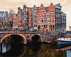 Картина за номерами KHO3615 Очаровательный Амстердам, 40*50см Ideyka
