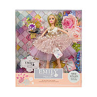 Кукла Emily Bambi QJ077B с букетом и аксессуарами Золотой DS, код: 8138690