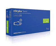 Перчатки нитриловые Mercator Medical Nitrylex Basic S Синие 100 шт (00-00000030) PM, код: 8246345