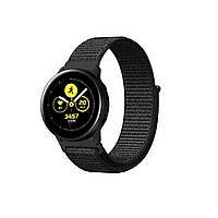 Ремешок BeWatch нейлоновый липучка для Samsung Galaxy Watch Active Черный (1011301.2) PK, код: 1157031