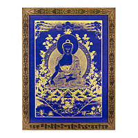 Гравюра Будда Медицины Бумага локта Багет дуб Антибликовое стекло (27520) OM, код: 8168799