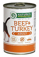 Корм Nature's Protection Adult Beef Turkey вологий з яловичиною й індичкою для дорослих собак SC, код: 8452196