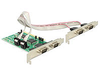 Перехідник обладнання Delock PCI-COM(DB9)x4 + планка 2x (70.08.9046) TN, код: 7455687