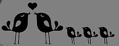 Вінілова інтер'єрна наклейка — Сім'я пташок (від 6х20 см)