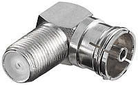 Перехідник антенний Lucom RF:F-Coaxial F F 75 Ohm кутовий 90°(25.02.5169) FG, код: 7454179