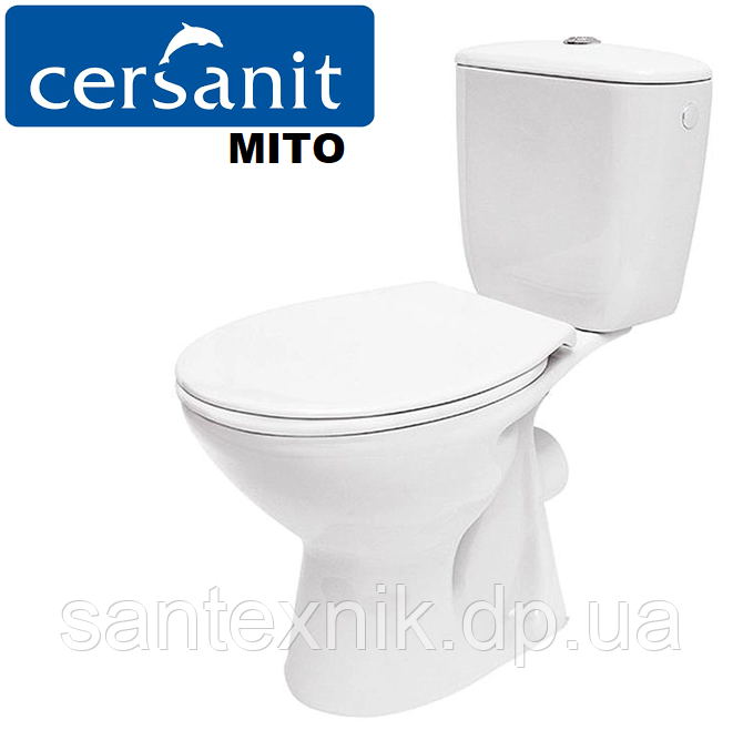 Унітаз-компакт CERSANIT-MITO 373 MITO GREY 010 з бачком і сидінням поліпропілен