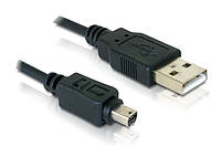 Кабель пристроїв Delock USB2.0 A-mini 8p M M 1.5m Olympus D3.5mm Ferrite чорний (70.08.2265) FE, код: 7454301