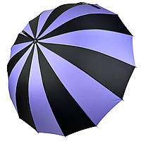 Женский зонт-трость на 16 спиц с контрастными секторами полуавтомат от фирмы Toprain сиреневы BX, код: 8324150