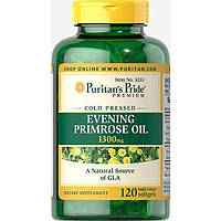 Масло вечерней примулы Puritan's Pride Evening Primrose Oil 1300 MG With GLA 120 Softgels KM, код: 7518826