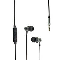 Проводные наушники вакумные с микрофоном Remax 3.5 mm RM-202 In-Ear Stereo 1.2 m Black ML, код: 7765562