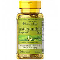 Астаксантин Puritan's Pride Astaxanthin 5 mg 60 Softgels FG, код: 7518787