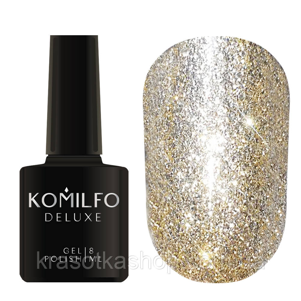 Гель-лак Liquid Glam Gel LGG003 (золотистий) Komilfo, 8 мл