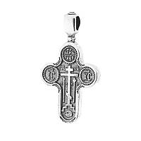 Серебряный православный крест Голгофский (чернение) 13364 Оникс BX, код: 6734819