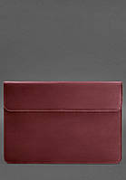 Кожаный чехол-конверт на магнитах для MacBook 16 дюйм Бордовый Crazy Horse BlankNote PR, код: 8131793