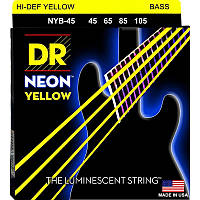 Струны для бас-гитары DR NYB-45 Hi-Def Neon Yellow K3 Coated Medium Bass 4-Strings 45 105 EJ, код: 6556165