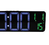 Годинник настільний SM-601 8766 з біло-зеленою підсвіткою, чорний, фото 3