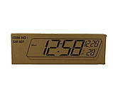 Годинник настільний SM-601 8766 з біло-зеленою підсвіткою, чорний, фото 4