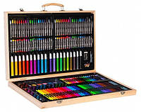 Набор для рисования и творчества в деревянном чемодане VigohA 220 предметов EM, код: 8071850