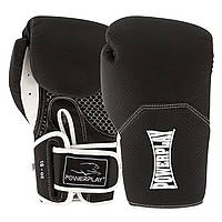 Боксерские перчатки PowerPlay 3011 черно-белые карбон 16 унций PZ, код: 7541700
