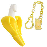 Прорезыватель для зубов 2Life Банан с держателем Зайка (n-10297) TO, код: 8038070