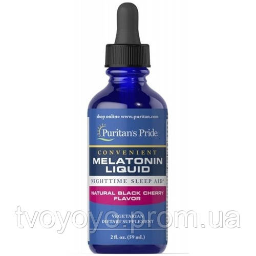 Мелатонин для сна Puritan's Pride Melatonin Liquid 59 ml Natural Black Cherry Flavor TV, код: 7520701 - фото 1 - id-p2159388953