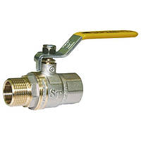 Кран шаровый для газа Santan PREMIUM 605, 1 2 внутренний-наружный, желтая ручка KP, код: 8209311