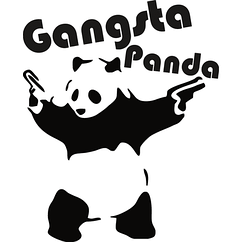 Вінілова наклейка — Gangsta Panda (від 15х13 см)