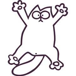 Вінілова наклейка — Simons Cat на скло (від 8х15 см)