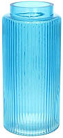 Ваза для цветов Ярко-голубое стекло 25х12см Bona DP115483 GT, код: 7433798