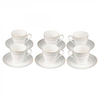 Набор чайных чашек с блюдцами Lora Белый H15-018 220ml UL, код: 7242728