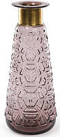 Ваза настільна для квітів Ancient Glass настільна діаметр 14х35.5 см, фіолетове скло Bon EV, код: 6674261