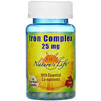 Витаминно-минеральный комплекс Nature's Life Iron Complex 25 mg 50 Veg Caps NLI-00226 GT, код: 7518044
