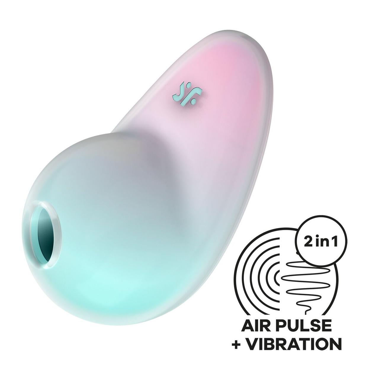 Вакуумний кліторальний стимулятор із вібрацією Satisfyer Pixie Dust Mint/Pink, 9,4х6 см.